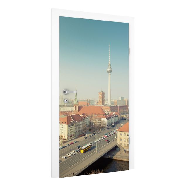 Carte da parati per porte architettura e skylines Berlino al mattino
