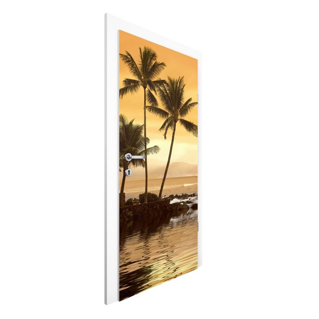 Carte da parati per porte con spiaggia Tramonto Caraibico I