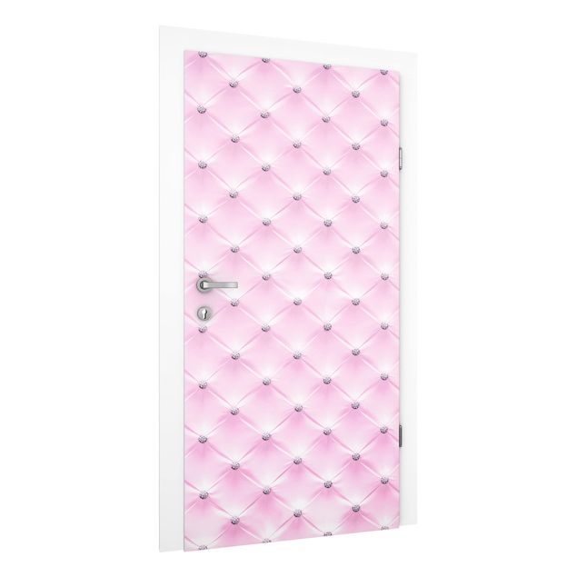 Carte da parati per porte con disegni Diamante rosa chiaro di lusso
