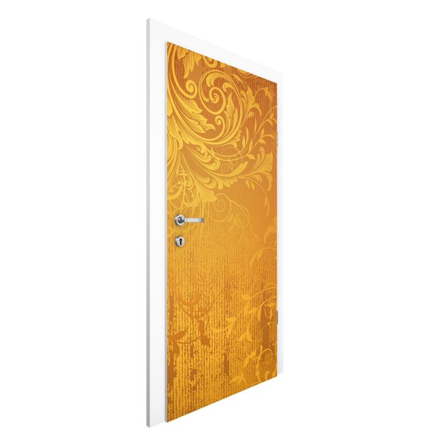 Carte da parati per porte con disegni Flora d'oro