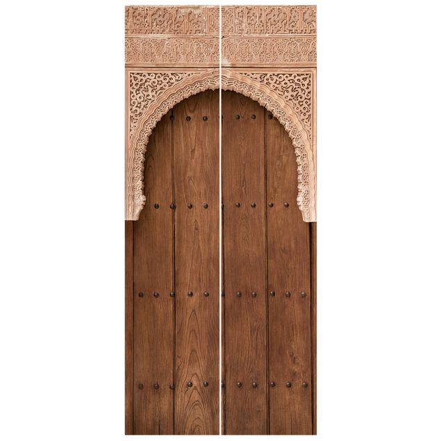 Carta da parati online Porta di legno del palazzo dell'Alhambra