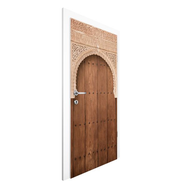 Carta da parati moderne Porta di legno del palazzo dell'Alhambra