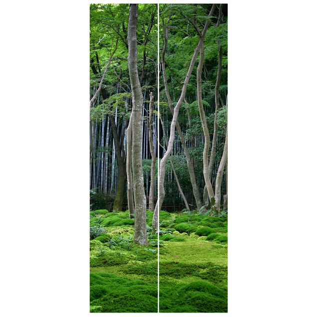Carte da parati per porte con paesaggio Foresta giapponese