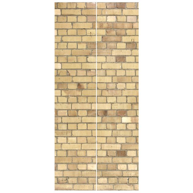 Carte da parati per porte 3d Brick Effect Wallpaper - Pale Brick Wall