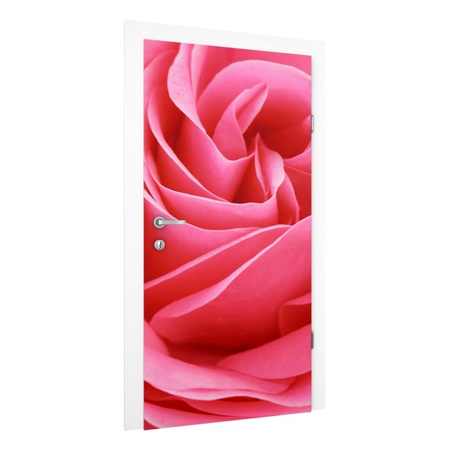 Carte da parati per porte con fiori Rosa lussuriosa