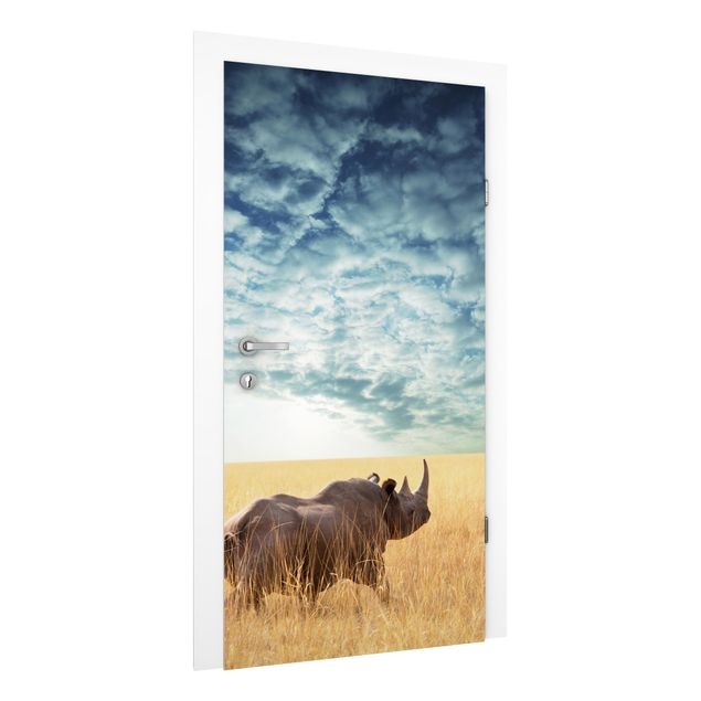 Carte da parati Africa Rinoceronte nella savana