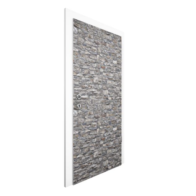 Carta da parati effetto pietra Stone Wallpaper - Grey Natural Stone Wallpaper