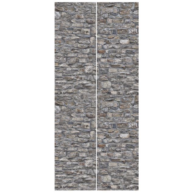 Carte da parati per porte 3d Stone Wallpaper - Grey Natural Stone Wallpaper