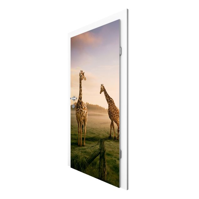 Carte da parati per porte architettura e skylines Giraffe surreali