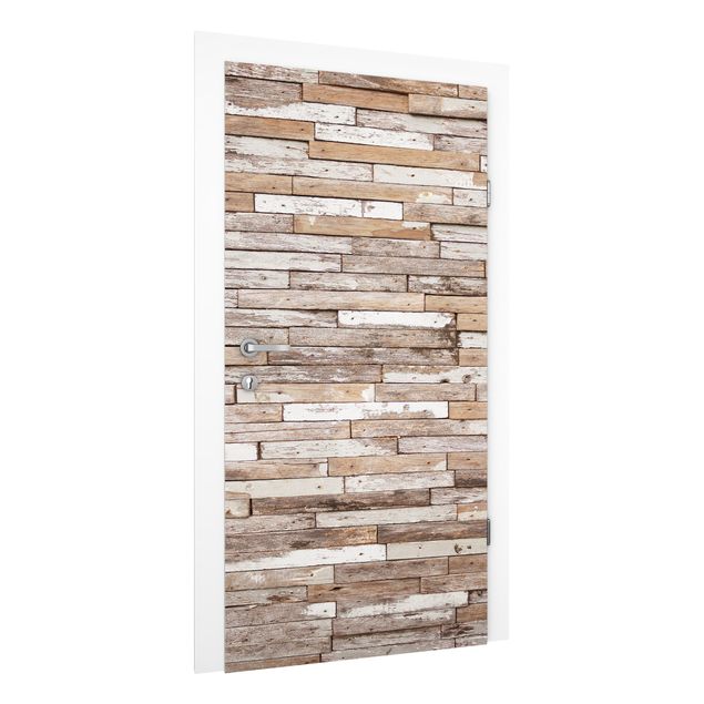 Carte da parati per porte effetto legno Tacchino muro di legno