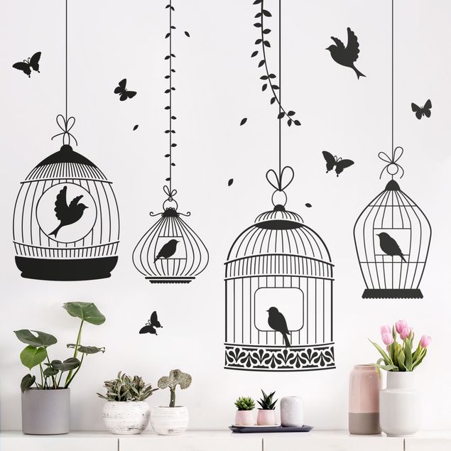 Farfalle adesivi murali Gabbie per uccelli