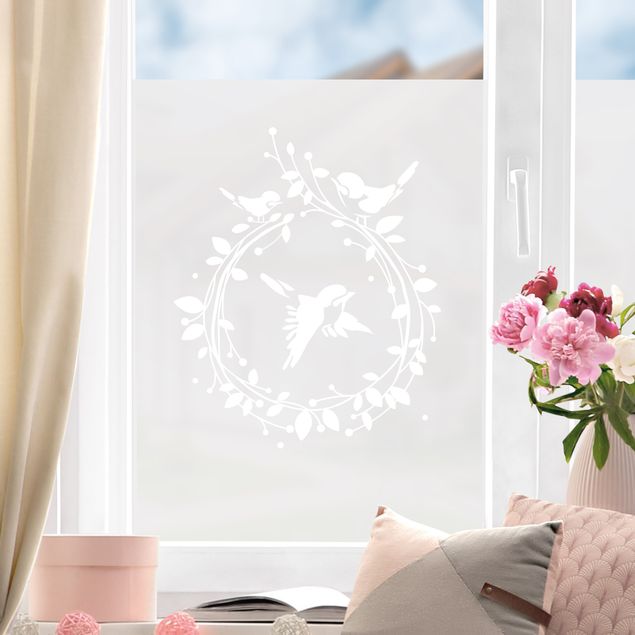 Adesivi per finestre con animali Ramo con uccelli II