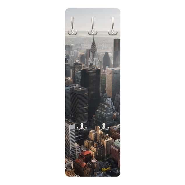 Appendiabiti da parete con pannello Dall'Empire State Building di Upper Manhattan NY