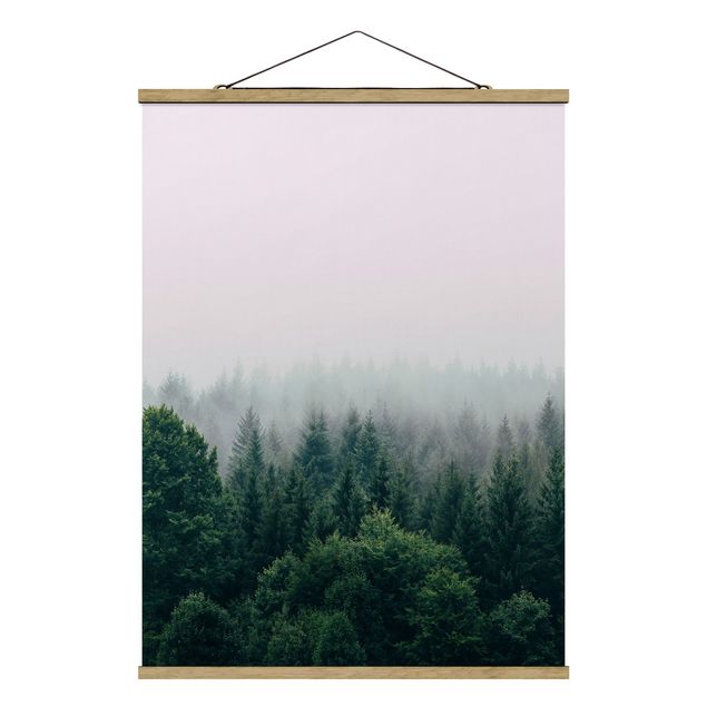 Quadri sulla natura Foresta nebbiosa crepuscolo