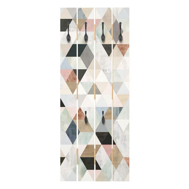 Appendiabiti Mosaico ad acquerello con triangoli I