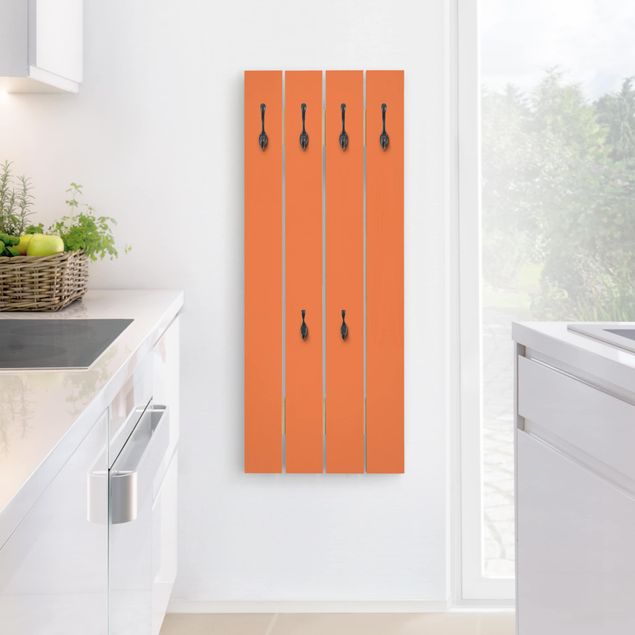 Appendiabiti pannello effetto legno Colore Arancione
