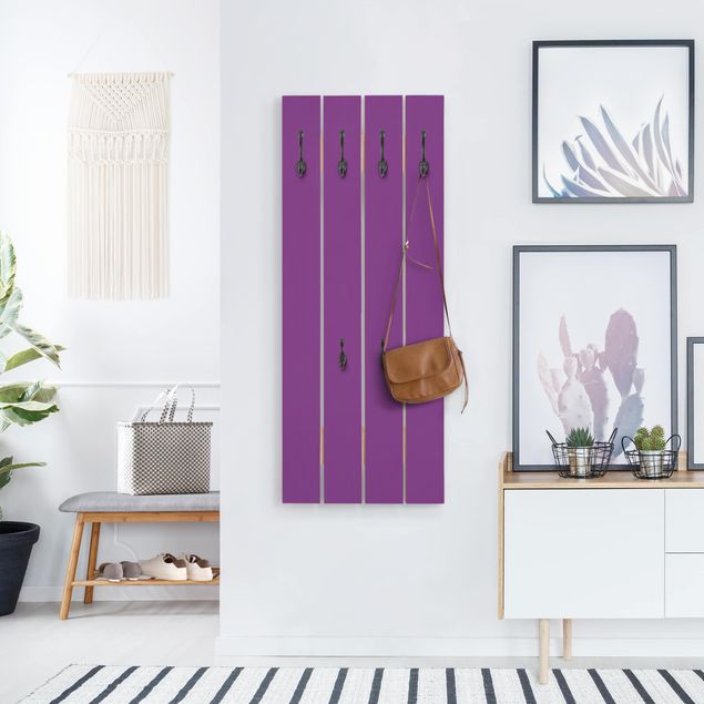 Appendiabiti pannello effetto legno Colore Viola