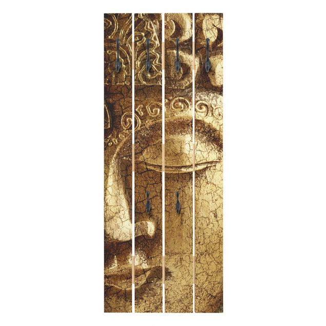Appendiabiti da parete con pannello Buddha vintage