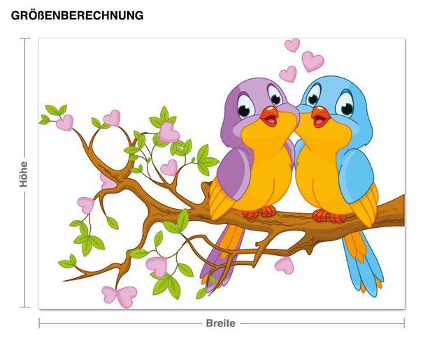 Autocolantes de parede pássaros Uccelli in amore