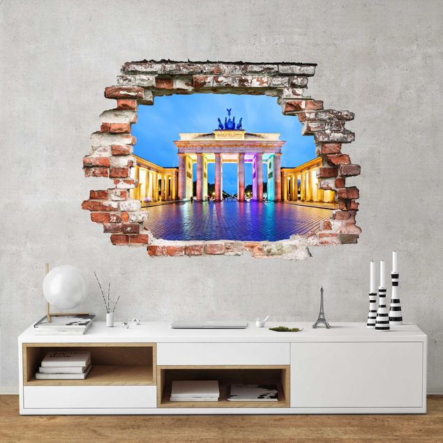Adesivi murali città Porta di Brandeburgo illuminata