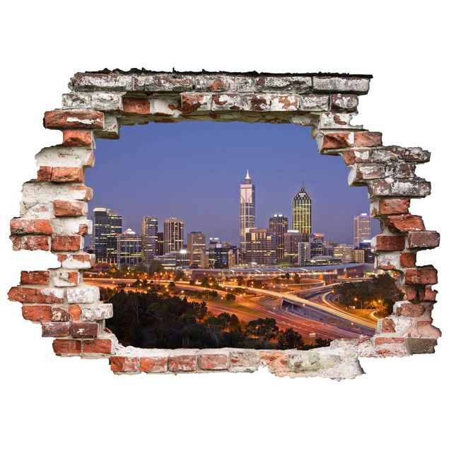 Adesivi murali con metropoli Skyline di Perth
