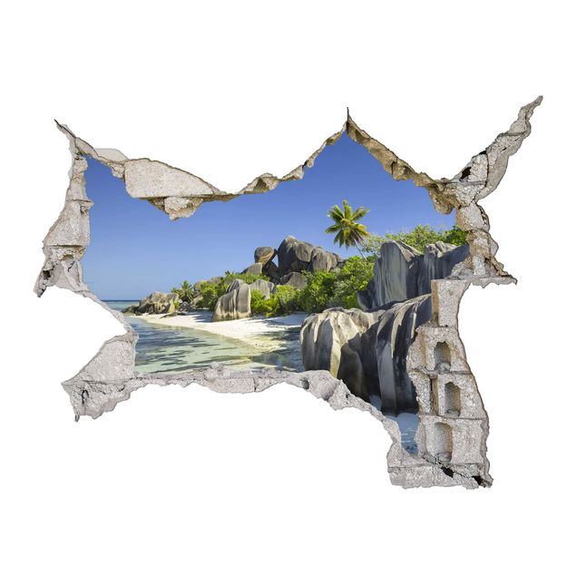 Autocolantes de parede Ilhas Spiaggia da sogno Seychelles