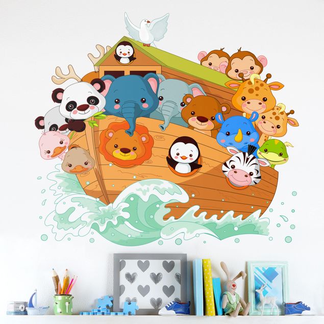 Decorazioni cameretta Arca di Noè con animali illustrati