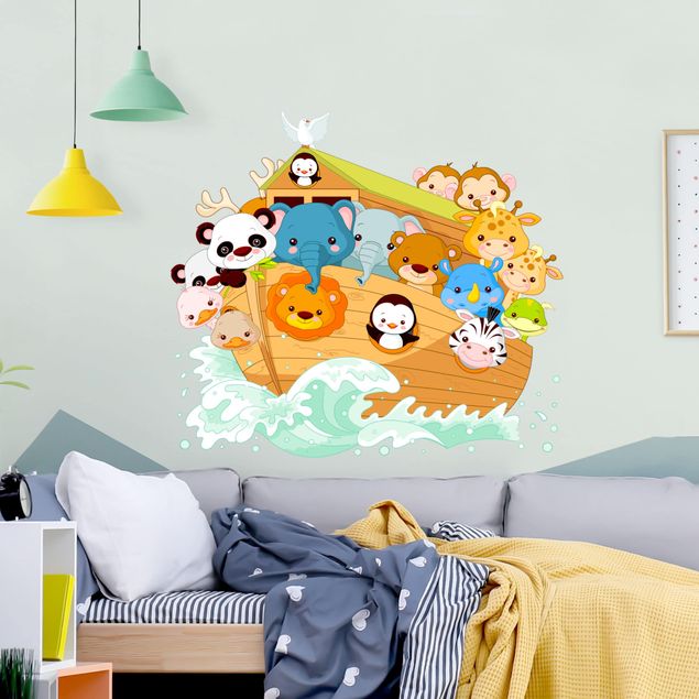 Adesivi murali animali Arca di Noè con animali illustrati