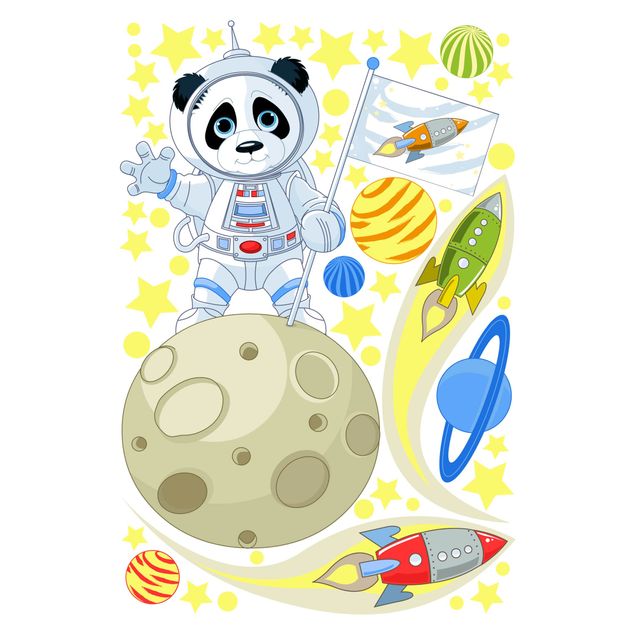 Stickers murali animali Panda astronauta
