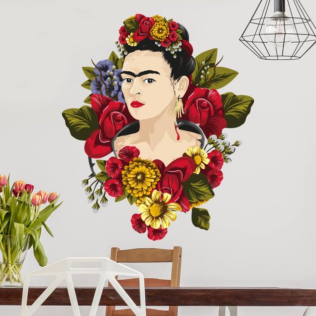 Adesivi murali piante Frida Kahlo - Rose