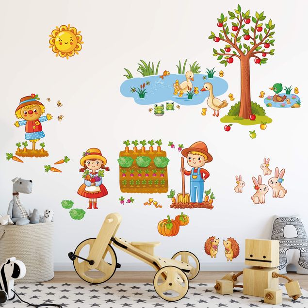 Stickers murali animali SetFattoria - giardino