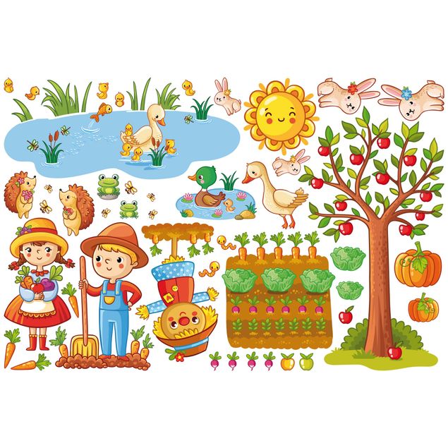 Stickers murali fattoria SetFattoria - giardino