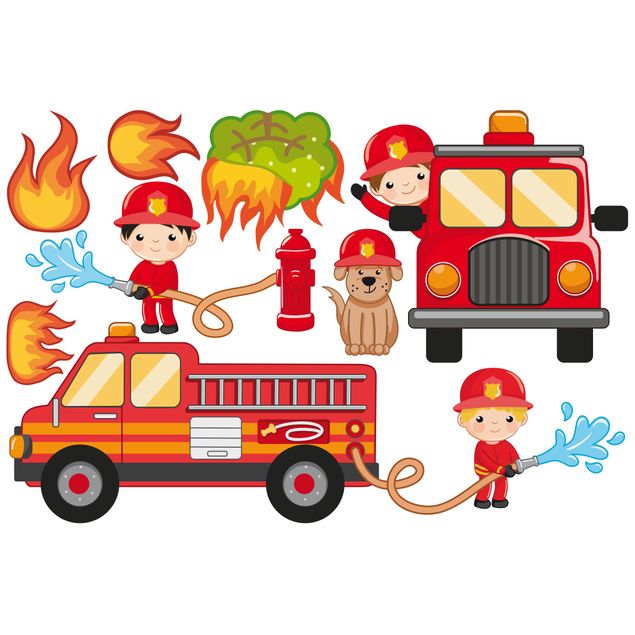 Adesivo murale Fire Brigade in Action Set