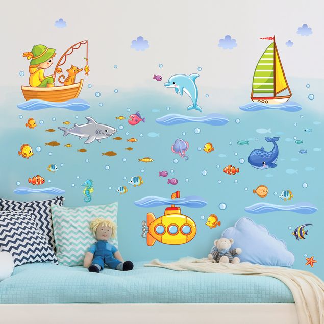 Stickers murali pesci Mondo sommerso - Set sottomarino