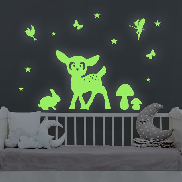 Decorazioni camera bambini Night Glow Set Animali nella foresta
