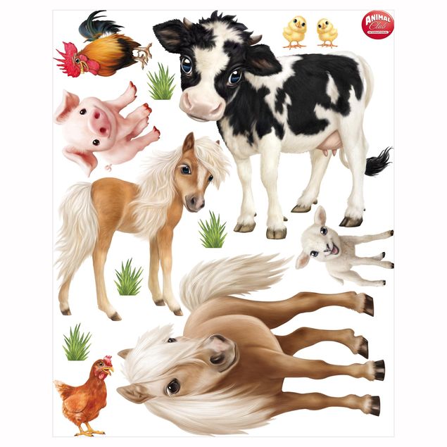 Adesivi murali con animali Animal Club International - Animali della fattoria - Set