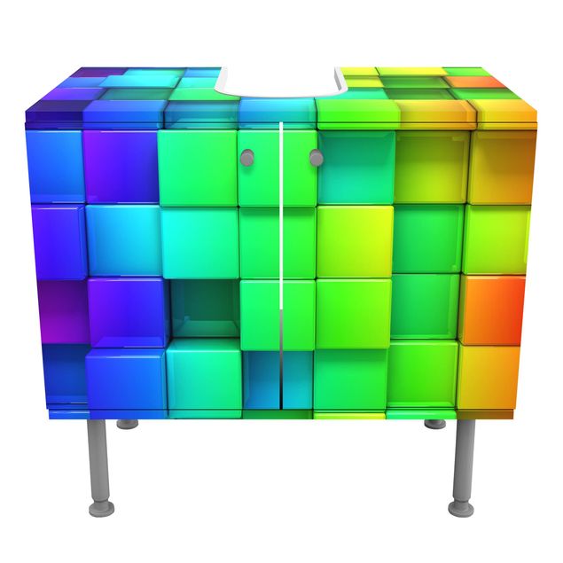 Mobili sottolavabo con disegni Cubi 3D