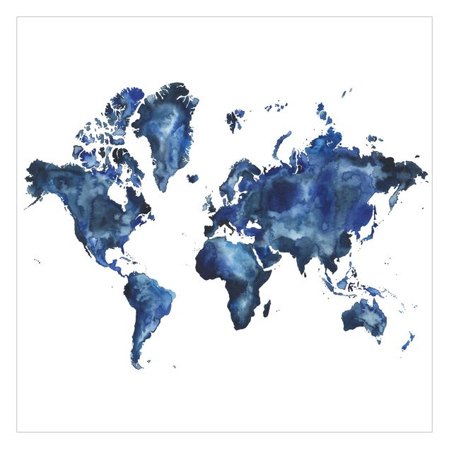 carta da parete Mappa del mondo dell'acqua chiara