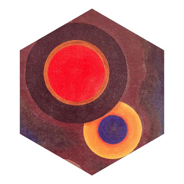 Carta da parati esagonale Wassily Kandinsky - Cerchi e linee