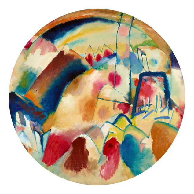 Carta parati tnt Wassily Kandinsky - Paesaggio con chiesa (Paesaggio con macchie rosse)