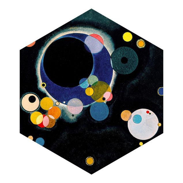 Fotomurale esagonale autoadesivo Wassily Kandinsky - Schizzo di cerchi