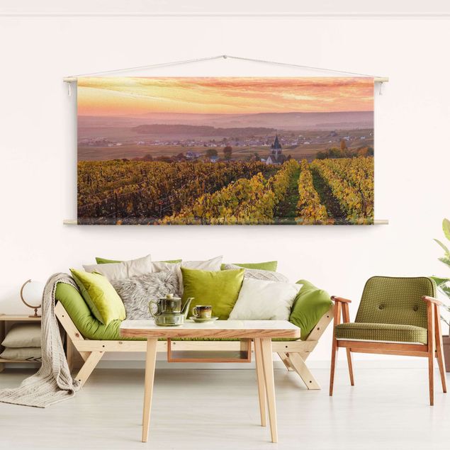 Arazzi da parete moderni Vigneto al tramonto