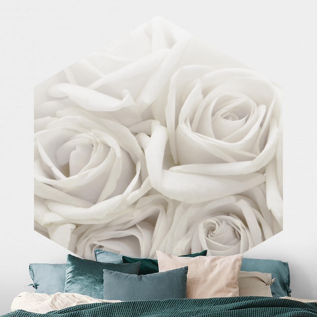 Carta da parati adesiva Rose bianche