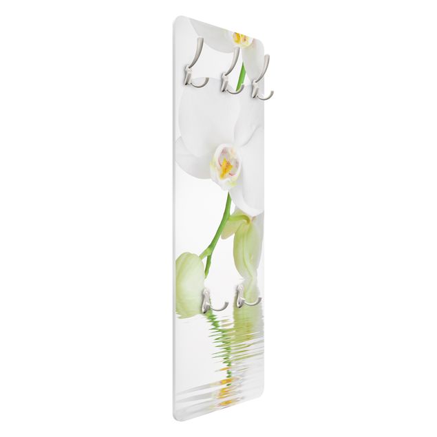 Appendiabiti con fiori - Orchidee e benessere - Bianco