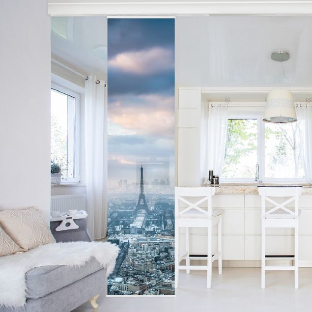 Tende a pannello scorrevoli con architettura e skylines Inverno a Parigi
