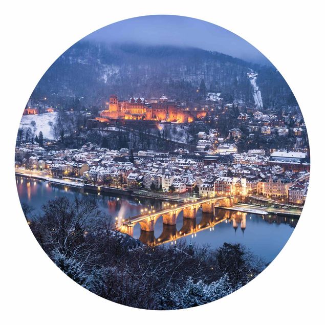 Carte da parati blu Heidelberg in inverno