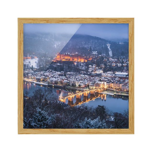 Quadri città Heidelberg in inverno