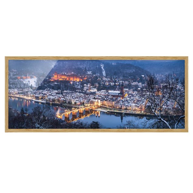 Quadri città Heidelberg in inverno
