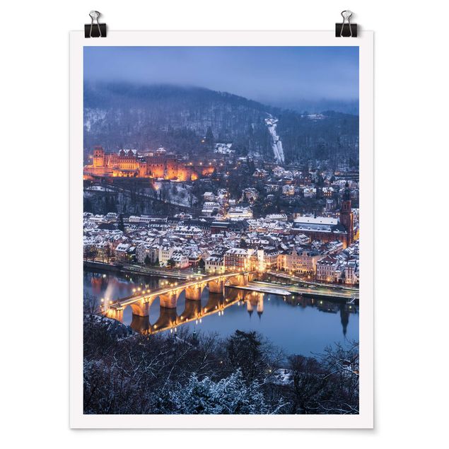 Poster città Heidelberg in inverno