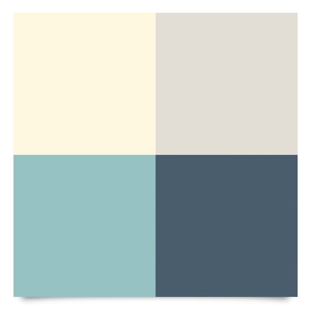 Pellicola autoadesiva Colori per la casa quadrati laguna - cachemire sabbia pastello turchese blu ardesia